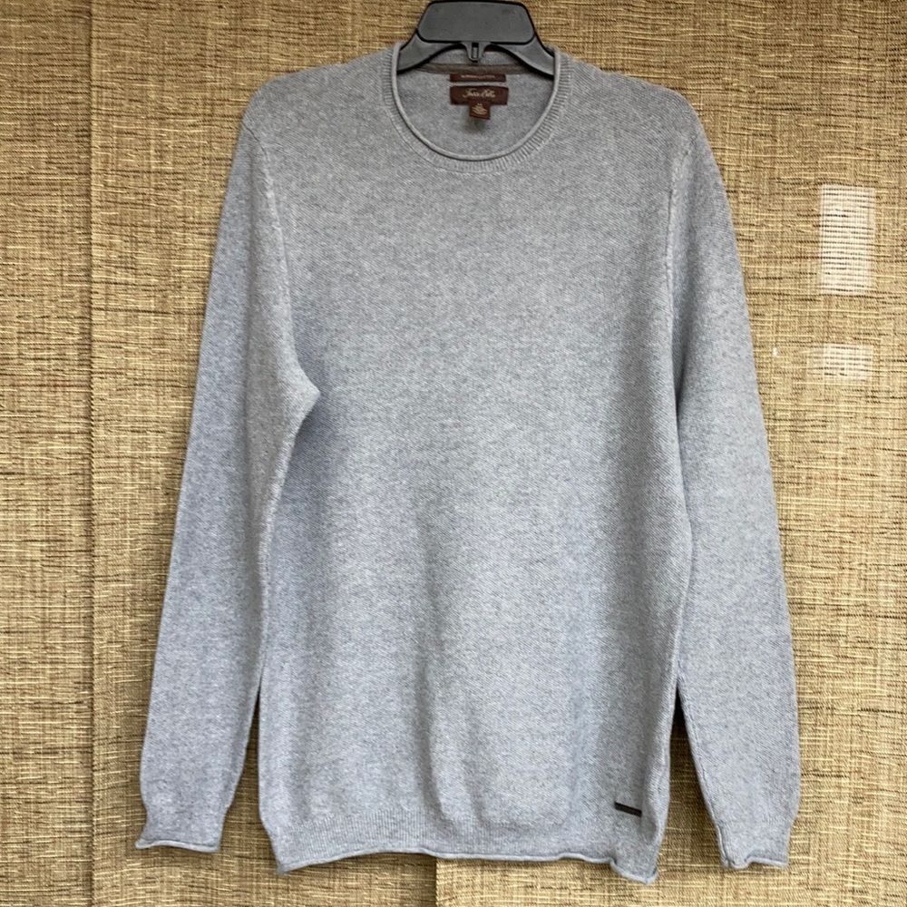 Tasso Elba supima cotton crew neck sweater with elbow patches